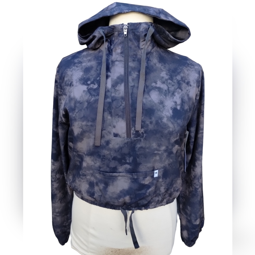 Hurley Vintage Black Dreamy Tie Dye Quarter Zip Windbreaker